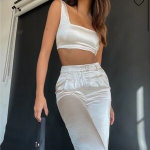 Princess Polly 2 piece matching Satin Set (champagne)